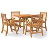 vidaXL Juego de comedor de jard&iacute;n 5 piezas madera maciza de acacia