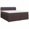vidaXL Cama box spring con colch&oacute;n Marr&oacute;n Oscuro 180 x 200 cm Tela