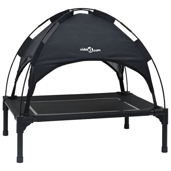 vidaXL Cama para perro Manual Negro 63 x 49,5 x 60 cm Acero