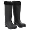 vidaXL Botas de agua con calcetines extra&iacute;bles negro n&uacute;mero 39 PVC