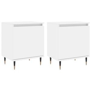 vidaXL Mesitas de noche 2 uds madera de ingenier&iacute;a blanco 40x30x50 cm