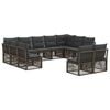 vidaXL Conjunto de sof&aacute;s de jard&iacute;n 11 pcs Gris rat&aacute;n sint&eacute;tico