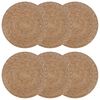 vidaXL Manteles de hierba marina 6 uds. Natural 100% Hierba marina