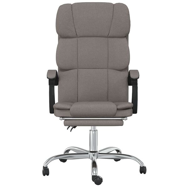 vidaXL Silla de oficina reclinable de tela gris taup&eacute;