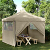 vidaXL Tienda de fiesta plegable Pop-Up con 4 paredes laterales taupe