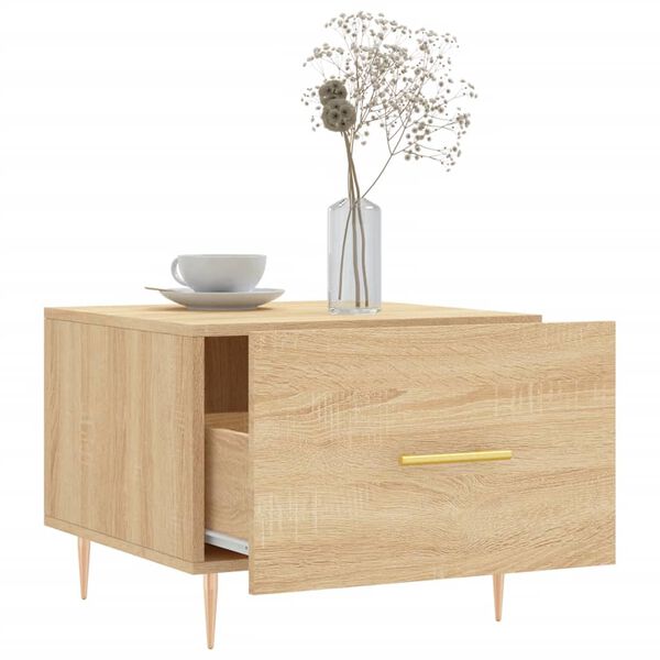 vidaXL Mesa de centro madera contrachapada roble Sonoma 50x50x40 cm