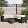 vidaXL Set muebles de jardín 6 piezas y cojines ratán sintético negro