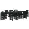 vidaXL Conjunto de Comedor de Jard&iacute;n 9 pcs Negro