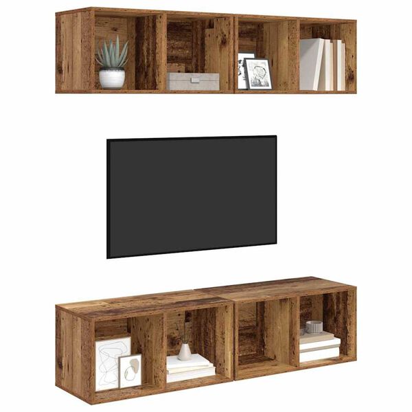 vidaXL Conjunto de mueble de TV 4 pcs Madera Vieja 37 x 37 x 72 cm