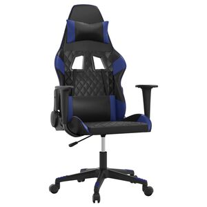 vidaXL Silla gaming cuero sint&eacute;tico negro y azul