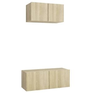 vidaXL Juego de muebles de sal&oacute;n 2 piezas roble Sonoma