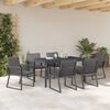 vidaXL Conjunto de Comedor de Jard&iacute;n 7 pcs Antracita rat&aacute;n sint&eacute;tico