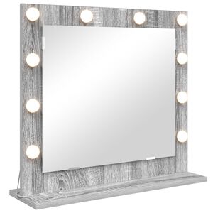 vidaXL Espejo de Tocador Gris Sonoma 60 x 55 x 18 cm Rectangular