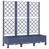 vidaXL Jardinera con enrejado y ruedas Gris Azulado PP