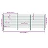 vidaXL Panel de valla con postes de hierro 522x160 cm verde