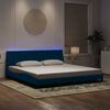 vidaXL Estructura de cama con LED sin colch&oacute;n Hanko terciopelo azul 200x200 cm