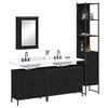 vidaXL Juego de muebles de ba&ntilde;o 4 pzas madera contrachapada negro