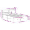 vidaXL Estructura de cama sin colch&oacute;n madera maciza marr&oacute;n 135x190 cm