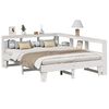 vidaXL Cama con estanter&iacute;a sin colch&oacute;n madera maciza blanca 140x200 cm