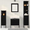 vidaXL Juego de muebles de ba&ntilde;o 4 pcs Negro Madera de ingenier&iacute;a