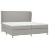 vidaXL Cama box spring con colch&oacute;n tela gris claro 200x200 cm