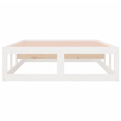 vidaXL Estructura de cama de madera maciza blanca 90x200 cm