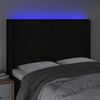 vidaXL Cabecero con LED de tela negro 147x16x118/128 cm