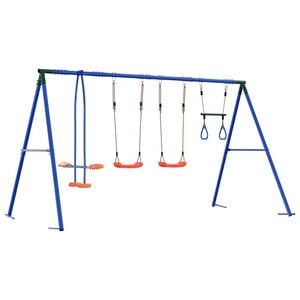 vidaXL Juego de Columpios Exterior Multicolor acero y PE