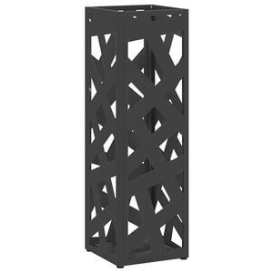 vidaXL Soporte para Paraguas de Lluvia Negro 15,5 x 15,5 x 49 cm Acero