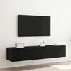 vidaXL Mueble de TV Montado en la Pared 2 pcs Roble Negro