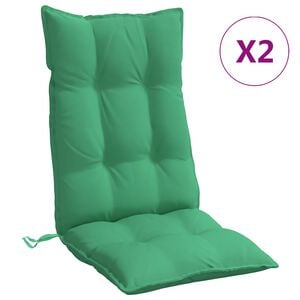 vidaXL Cojines de silla con respaldo alto 2 uds tela Oxford verde
