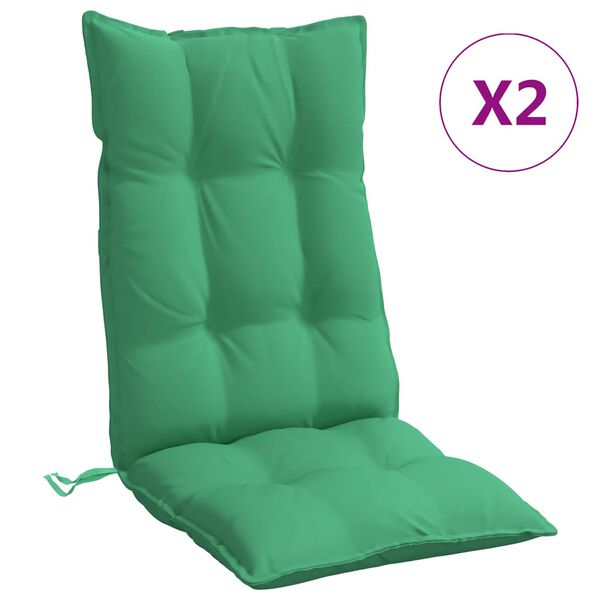 vidaXL Cojines de silla con respaldo alto 2 uds tela Oxford verde