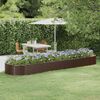 vidaXL Jardinera arriate acero galvanizado marr&oacute;n 396x100x36cm