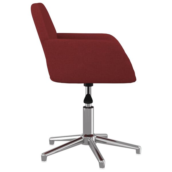 vidaXL Silla de oficina giratoria tela rojo tinto