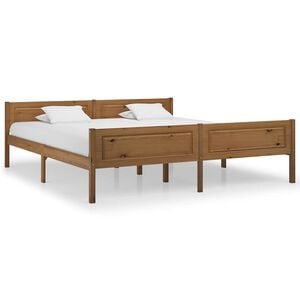 vidaXL Estructura cama sin colch&oacute;n madera pino marr&oacute;n miel 180x200 cm