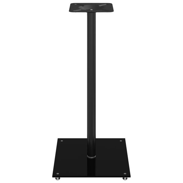 vidaXL Soportes de altavoces 2 uds vidrio templado negro 1 pilar