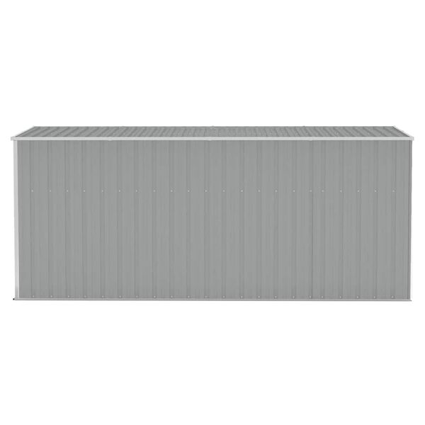 vidaXL Cobertizo de jard&iacute;n pared acero galvanizado gris 118x382x178 cm