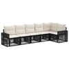 vidaXL Conjunto de sof&aacute;s de jard&iacute;n 6 uds. Negro y Blanco Crema