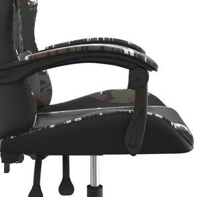 vidaXL Silla gaming cuero sintético negro y camuflaje