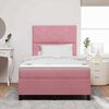 vidaXL Cama Box Spring LED con colch&oacute;n Rosa 120 x 190 cm Terciopelo
