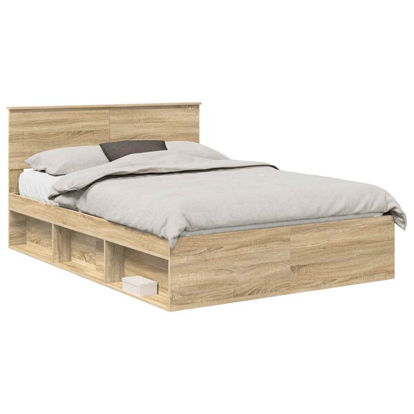 vidaXL Estructura de cama Sonoma 160 x 200 cm Madera de ingenier&iacute;a