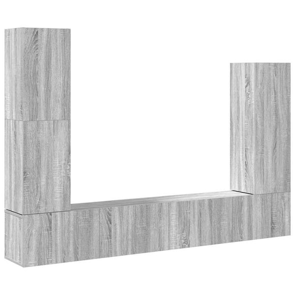 vidaXL Set de muebles para TV 4 pzas madera contrachapada gris Sonoma