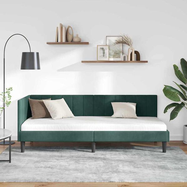 vidaXL Estructura de cama en esquina Verde oscuro 80 cm x 200 cm