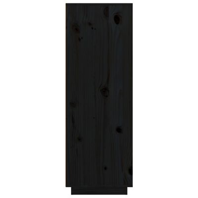 vidaXL Aparador alto de madera maciza de pino negro 89x40x116,5 cm