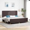 vidaXL Estructura de cama con cabecera Marr&oacute;n oscuro 200 x 200 cm tela