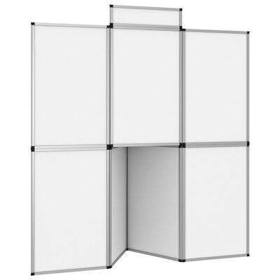 vidaXL Cartelera exposición plegable 8 paneles y mesa blanco 181x200cm