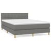 vidaXL Cama box spring con colch&oacute;n tela gris oscuro 140x200 cm