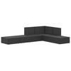 vidaXL Set muebles de jard&iacute;n 6 piezas y cojines rat&aacute;n sint&eacute;tico negro