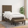 vidaXL Cama box spring con colch&oacute;n tela marr&oacute;n oscuro 90x200 cm
