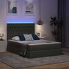 vidaXL Cama con almacenamiento y LED Gris oscuro 140 x 190 cm